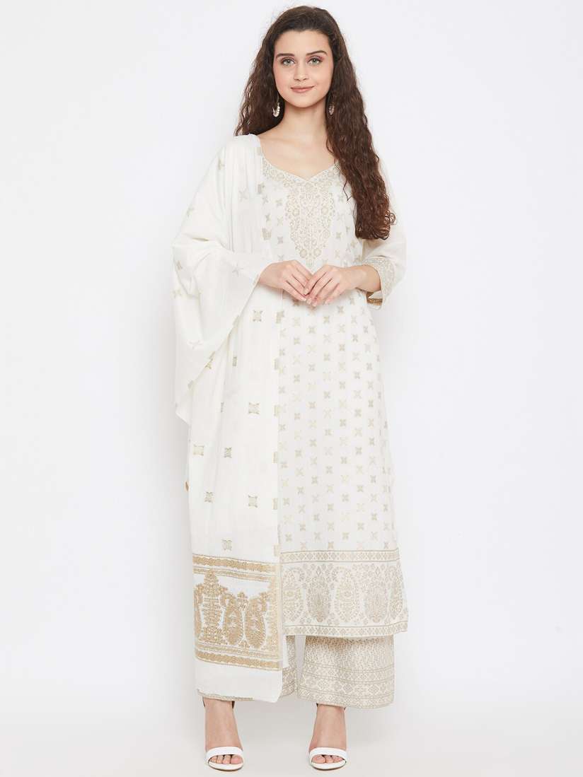 Pure white dress material cheap