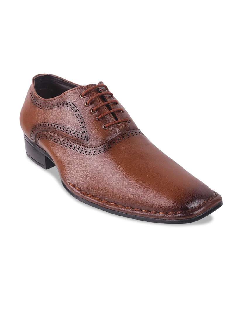 Buy Mochi Men Tan Brown Textured Leather Formal Oxfords Formal Shoes for Men 14379932 Myntra