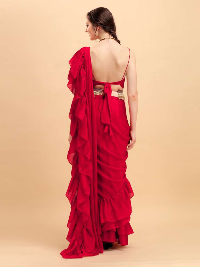 Myntra frill saree clearance