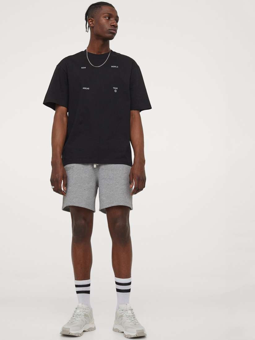 Buy H M Men Grey Relaxed Fit Sweatshirt Shorts Shorts for Men 14407114 Myntra