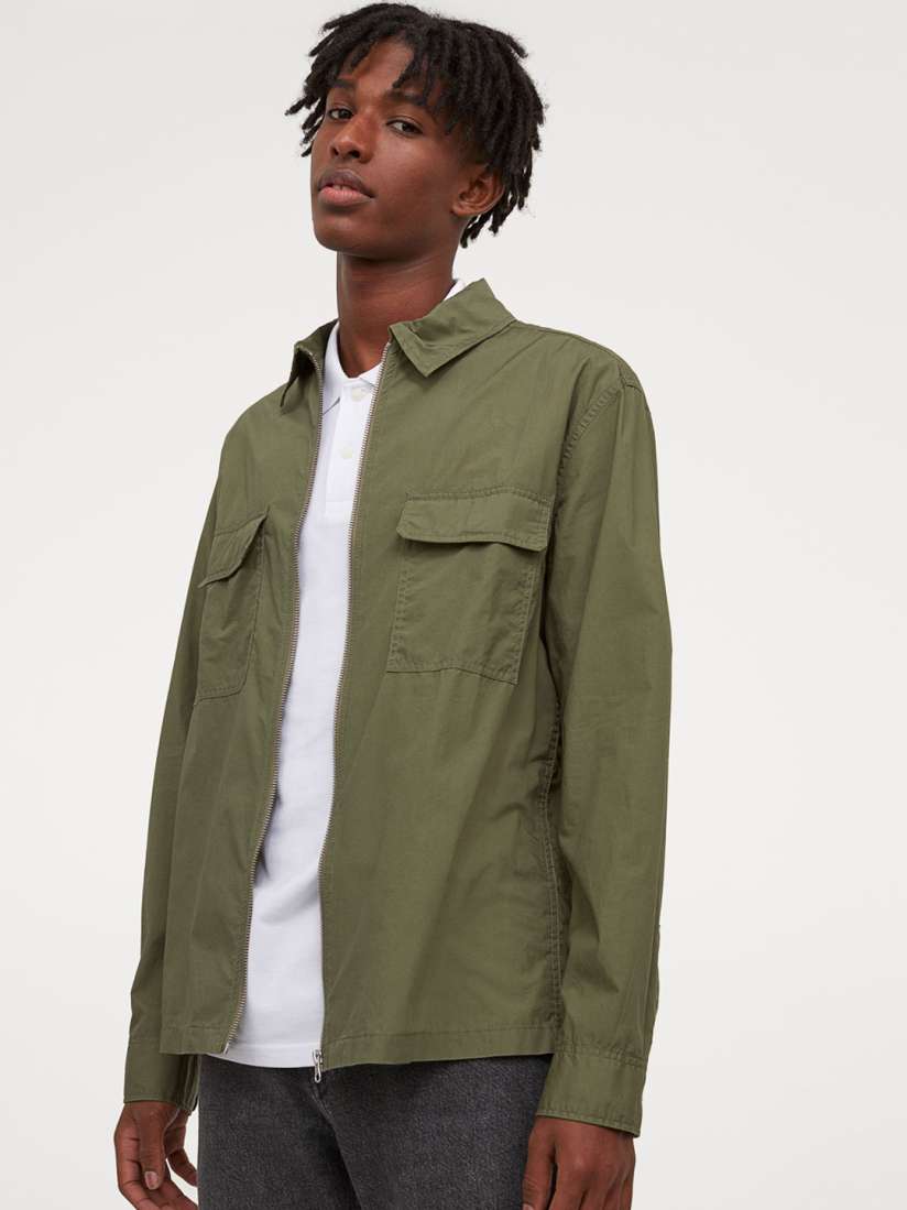 Olive shirt jacket mens sale
