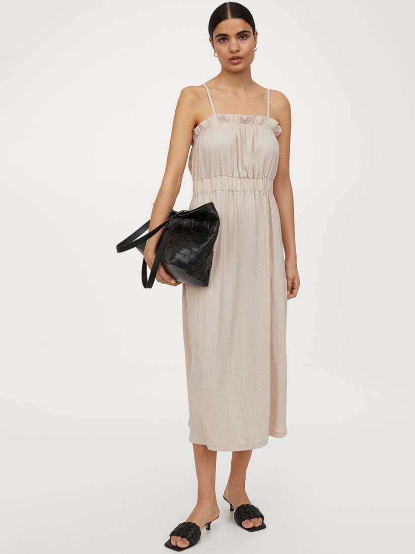 Buy H M Beige Calf Length Jersey Dress Dresses for Women 14420592 Myntra