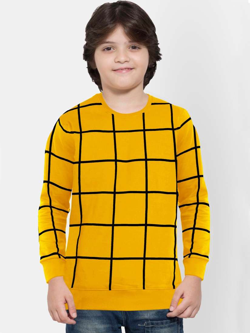 Yellow checkered sweatshirt hot sale