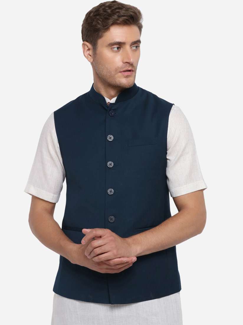 Buy MODI JACKET Men Teal Blue Solid Nehru Jacket Nehru Jackets for Men 14263156 Myntra