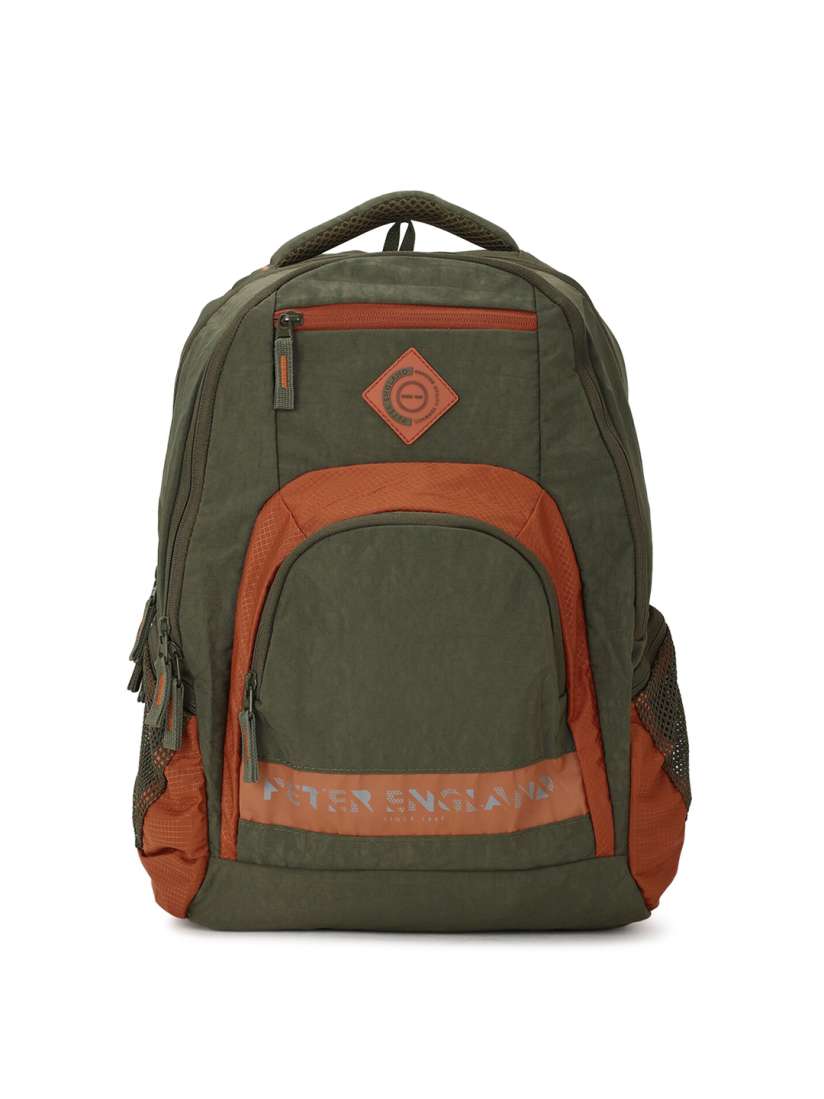 Buy Peter England Men Olive Green Brown Colourblocked Backpacks Backpacks for Men 14261300 Myntra