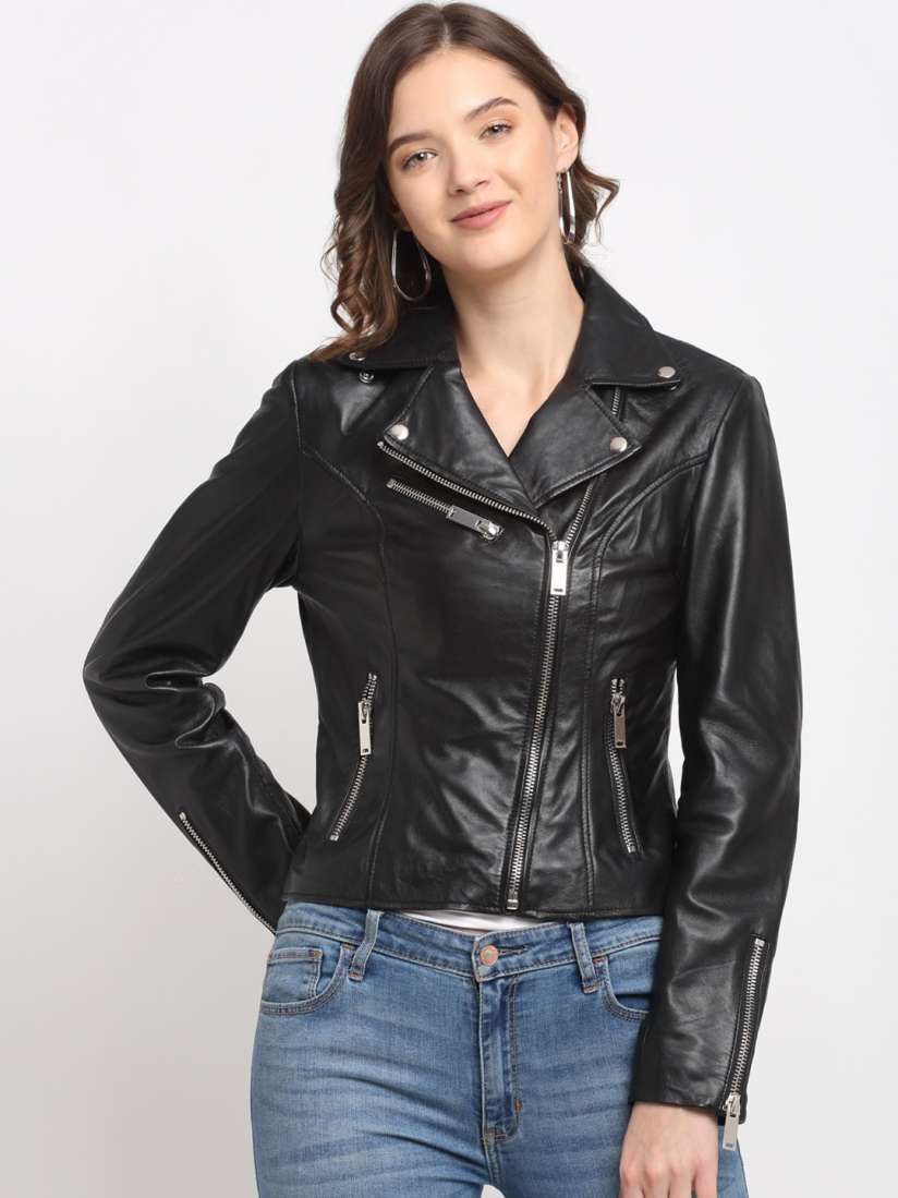 Myntra leather jackets for womens top