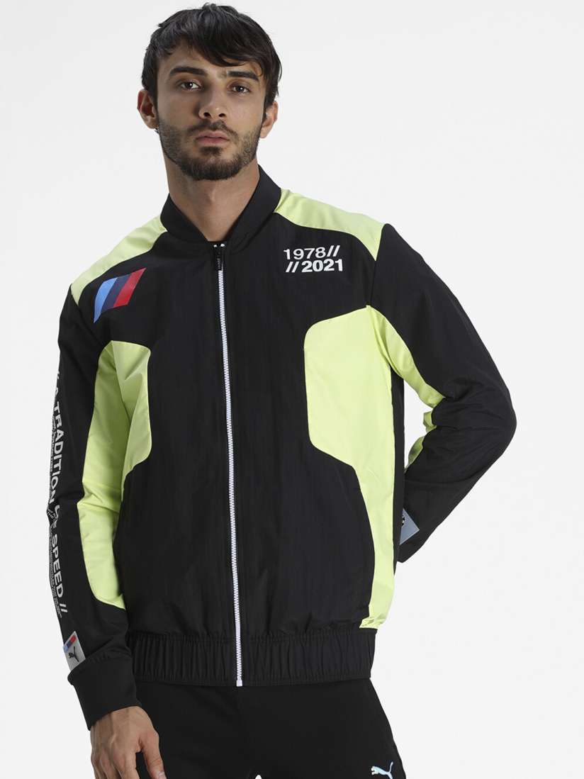 Buy Puma Men Black Lime Green BMW M Motorsport Woven Street MSP Jacket Jackets for Men 14508232 Myntra