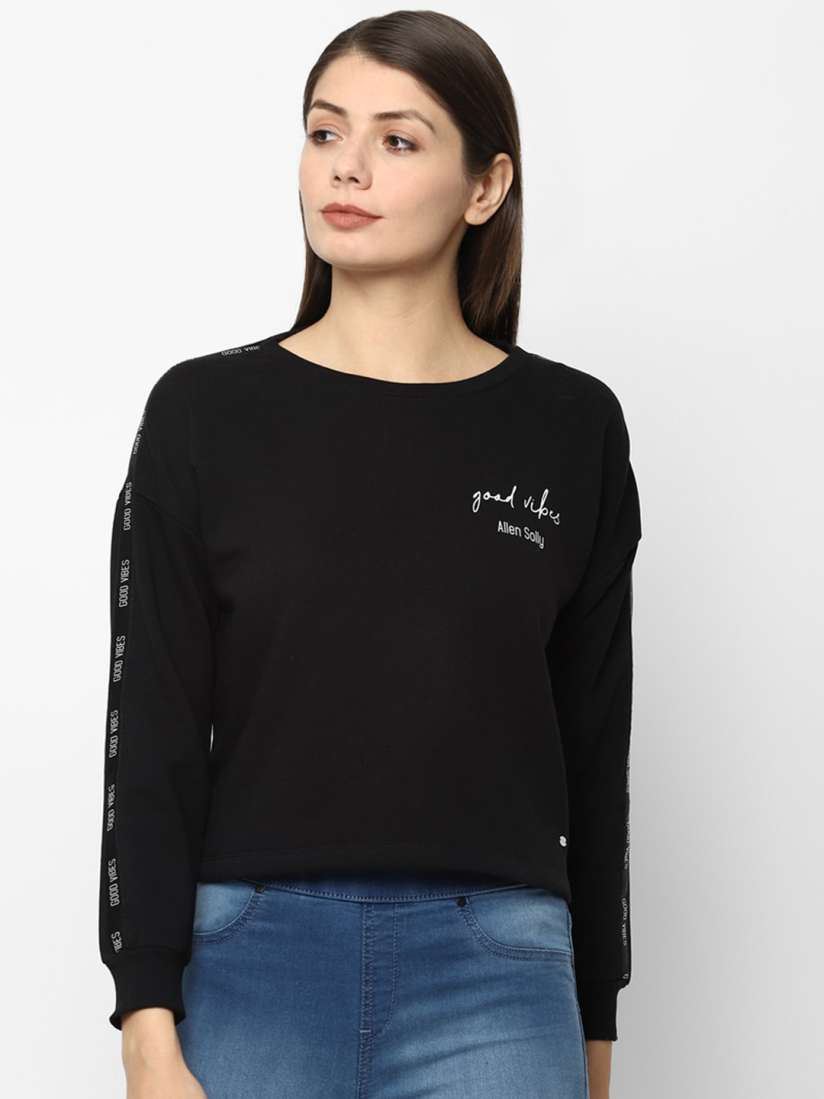 Buy Allen Solly Woman Women Black Sweatshirt Sweatshirts for Women 14519712 Myntra