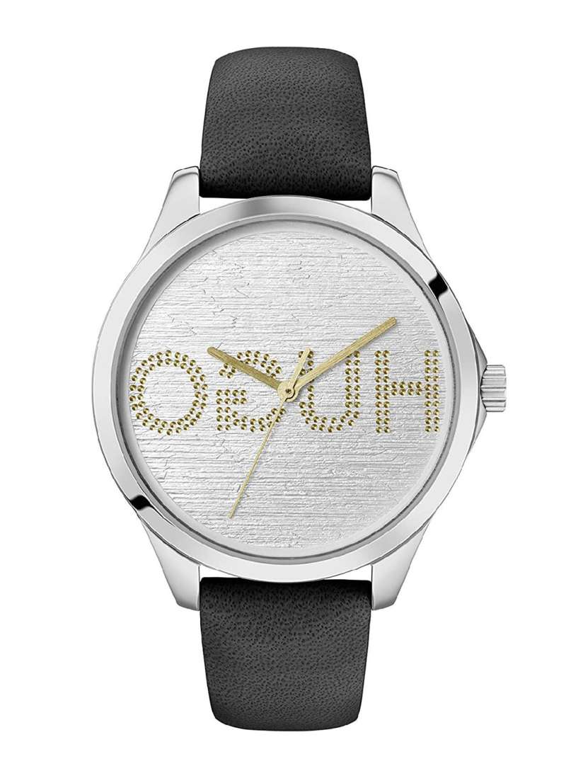 Buy Hugo Boss Women Silver Coloured Dial Black Leather Straps Analogue Watch 1540045 Watches for Women 14531968 Myntra