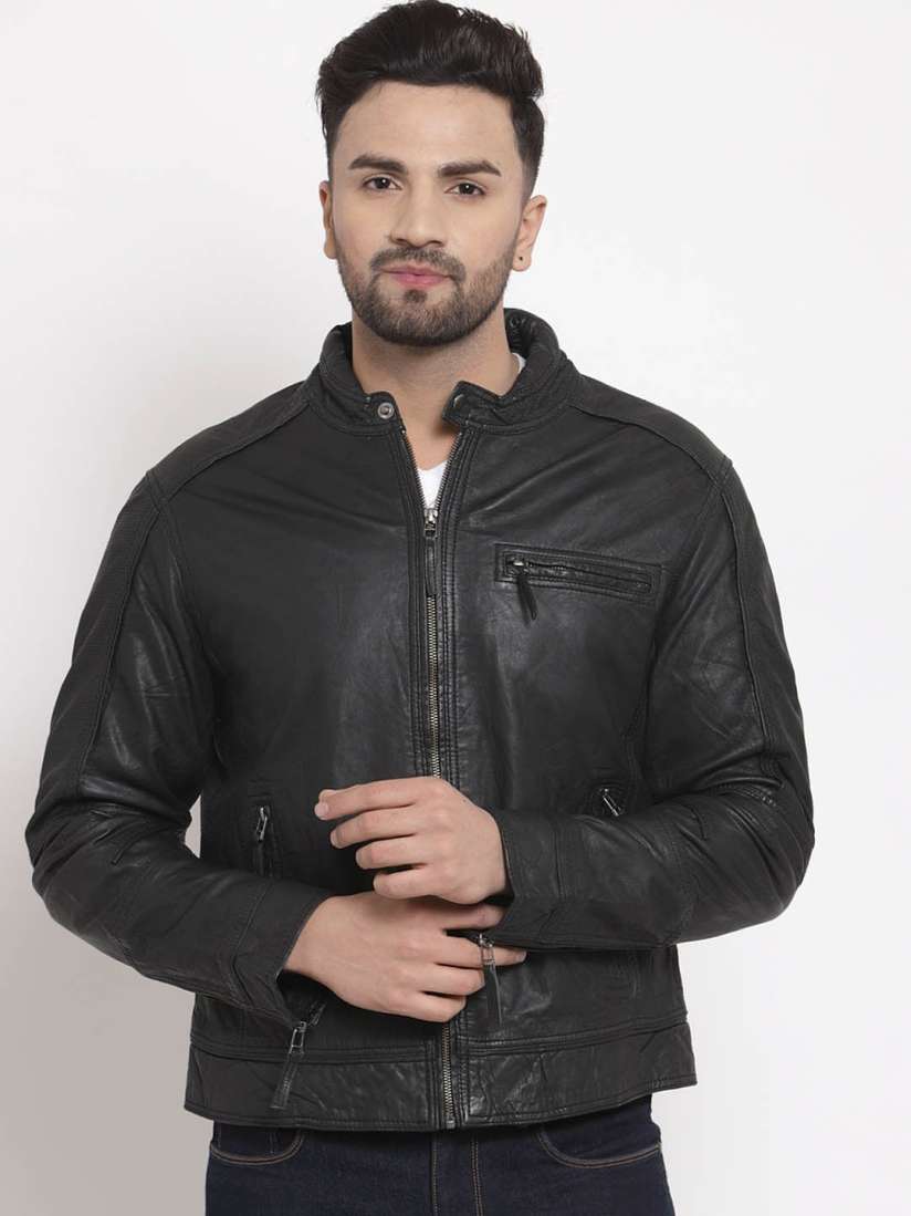 Buy Teakwood Leathers Men Black Leather Lightweight Leather Jacket Jackets for Men 14543226 Myntra