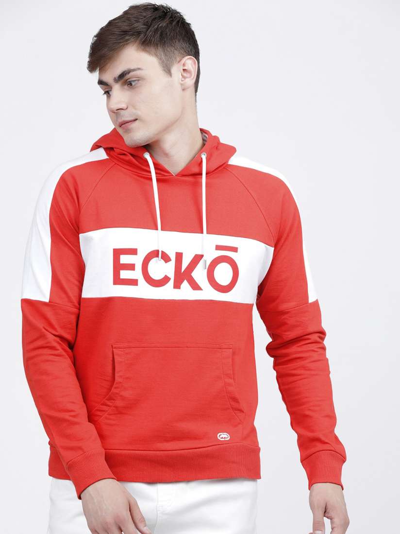 Buy Ecko Unltd Men Red Printed Hooded Sweatshirt Sweatshirts for Men 14440590 Myntra