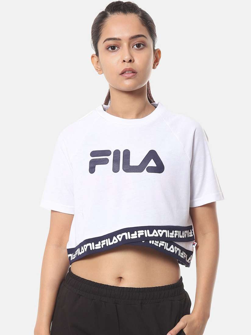 Buy FILA Women White Boxy Crop Top Tops for Women 14444348 Myntra