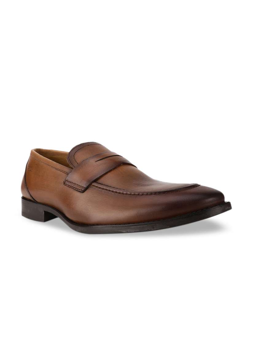 Buy Bata Men Tan Brown Textured Leather Formal Slip On Shoes Formal Shoes for Men 14616524 Myntra