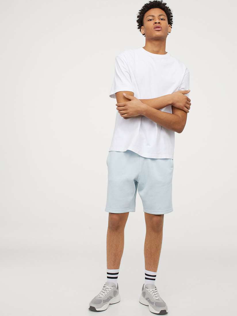 Buy H M Men Turquoise Blue Regular Fit Sweatshirt Shorts Shorts for Men 14617166 Myntra
