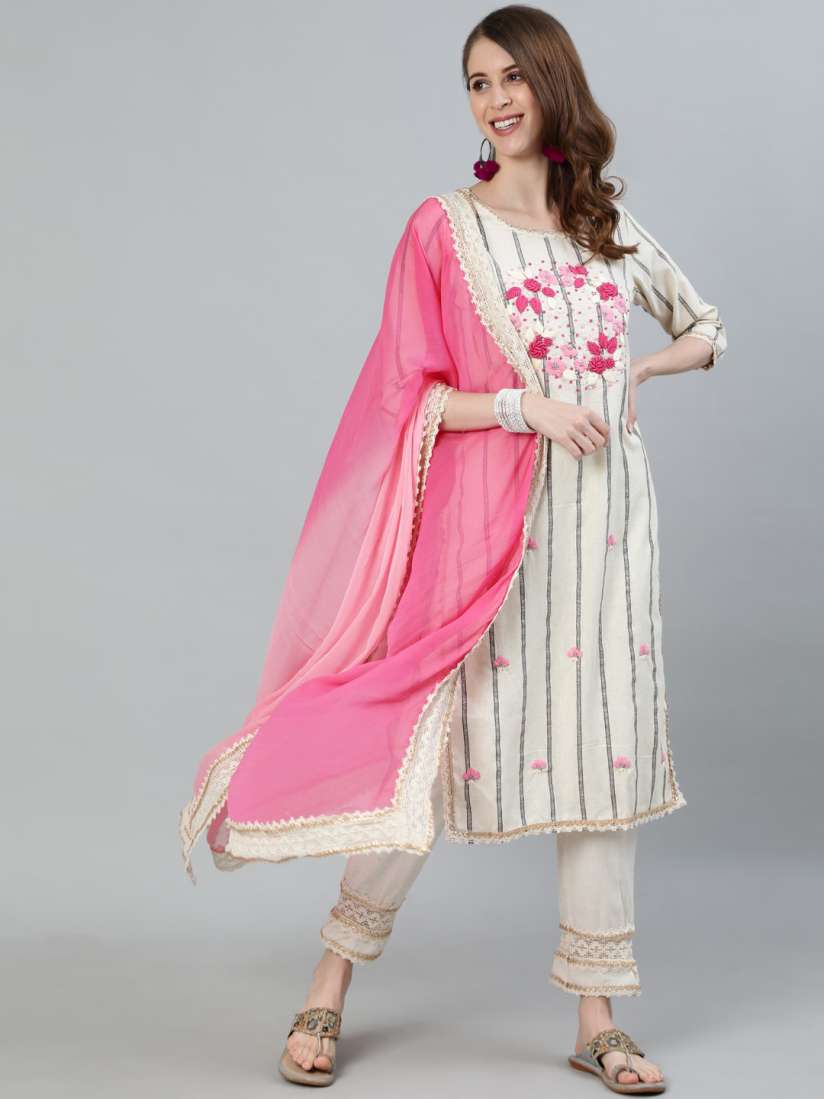 Myntra white long kurtis discount