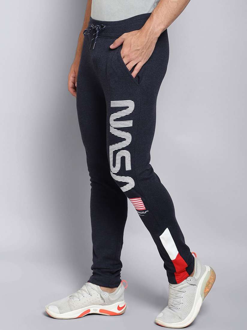 Buy Free Authority Men Navy Blue White NASA Printed Straight Fit Joggers Track Pants for Men 14644970 Myntra