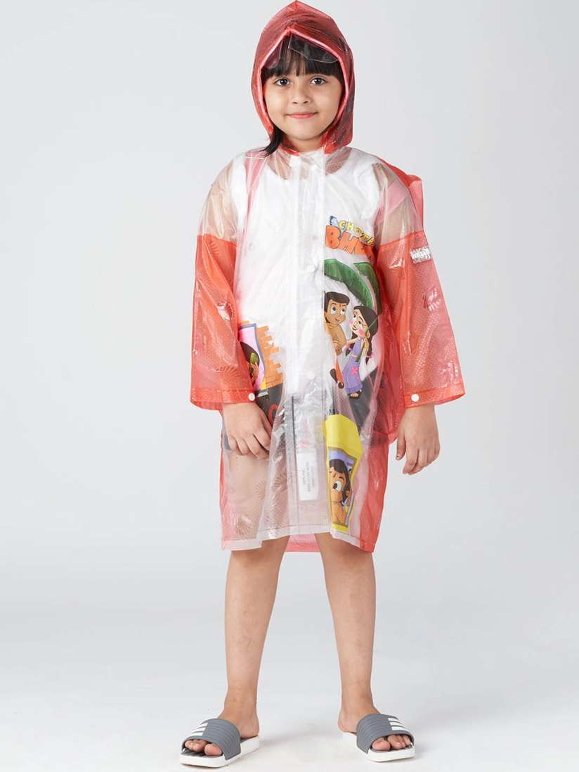 Buy Zeel Girls Red Transparent Printed Raincoat Rain Jacket for Girls 14661576 Myntra