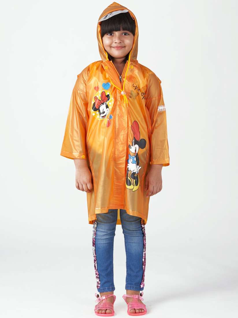 Buy Zeel Girls Orange Red Printed Rain Jacket Rain Jacket for Girls 14661588 Myntra