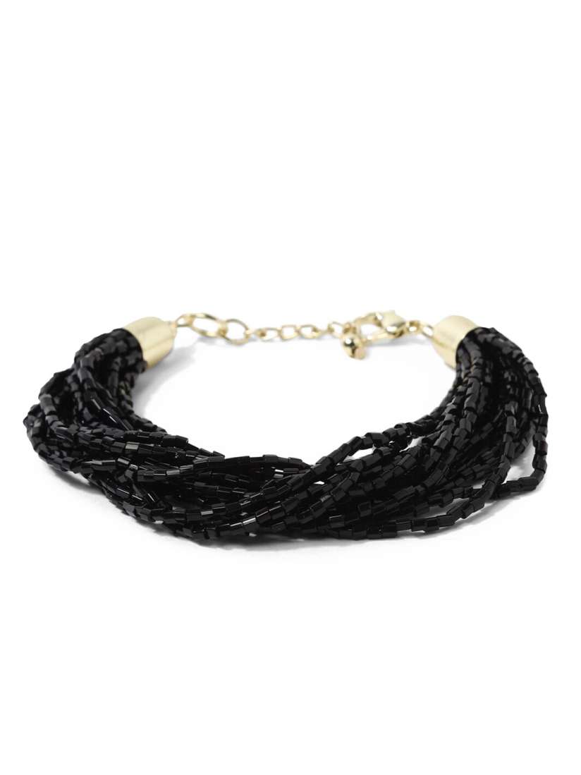 Buy FOREVER 21 Women Black Gold Toned Charm Bracelet Bracelet for Women 14649292 Myntra