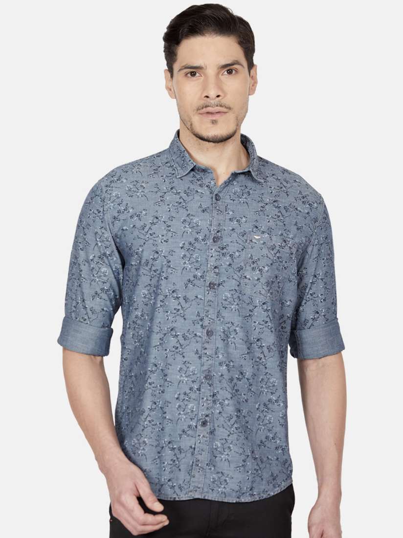 Buy Oxemberg Men Blue Slim Fit Floral Printed Casual Shirt Shirts for Men 14664574 Myntra