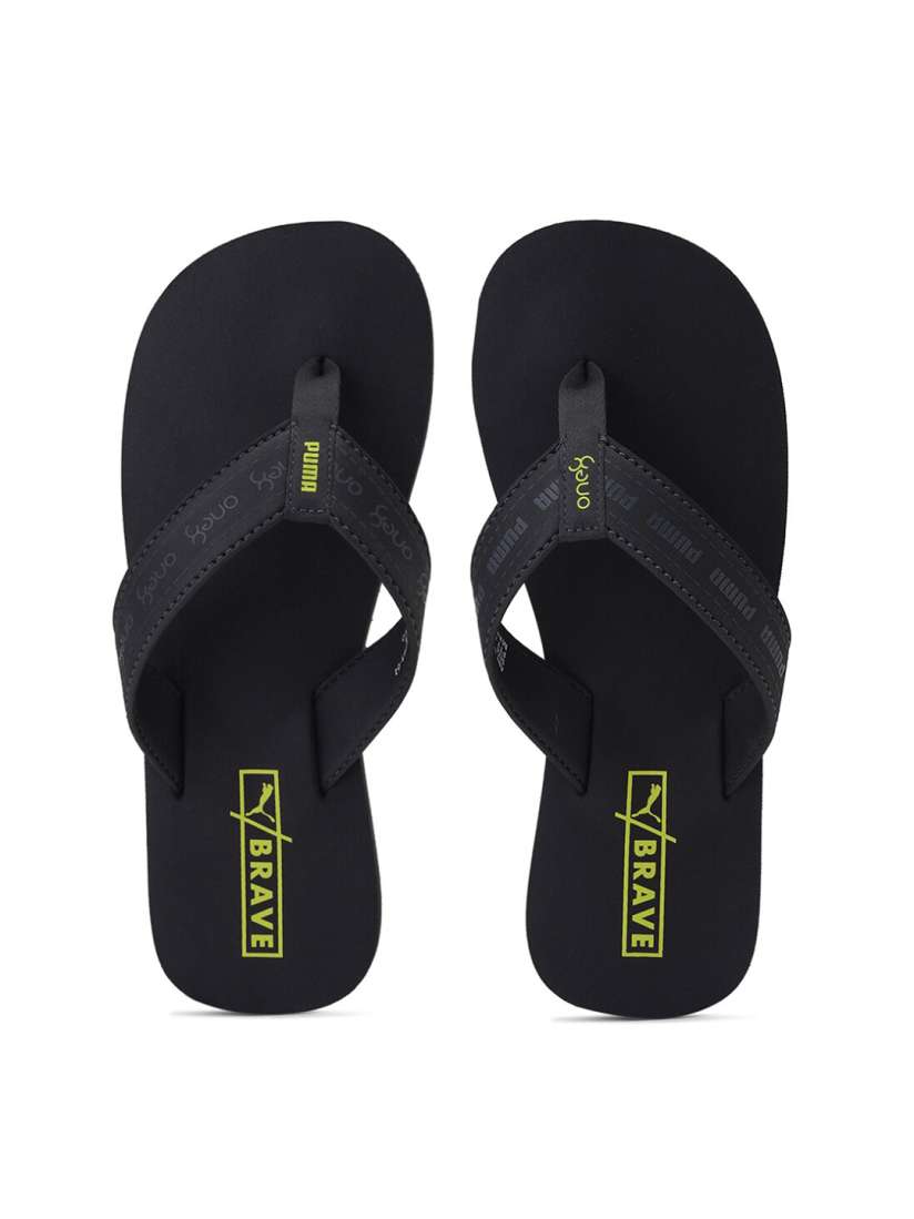 Puma black thong flip flop store