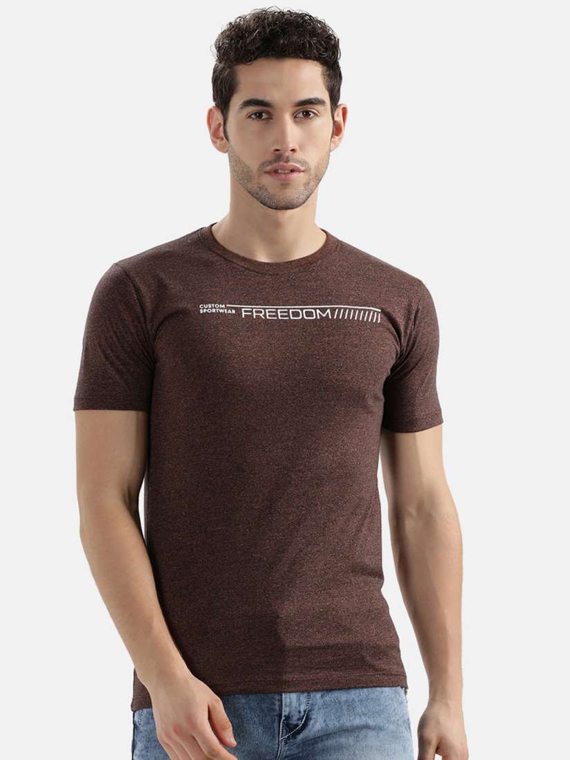 Buy V2 Value Variety Men Brown Typography Printed T shirt Tshirts for Men 14486362 Myntra