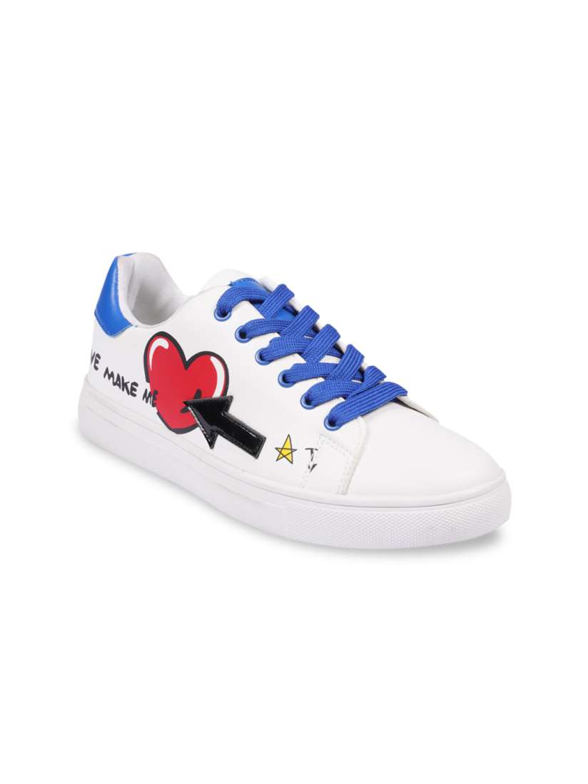 Buy HEATWAVE Women Blue White Printed PU Sneakers Casual Shoes for Women 14496692 Myntra