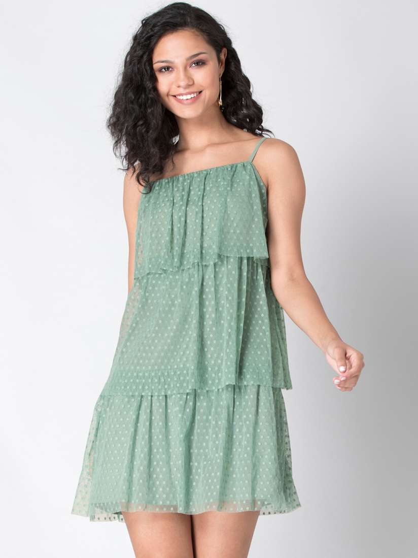 Buy FabAlley Women Green Tiered A line Dress Dresses for Women 14710038 Myntra