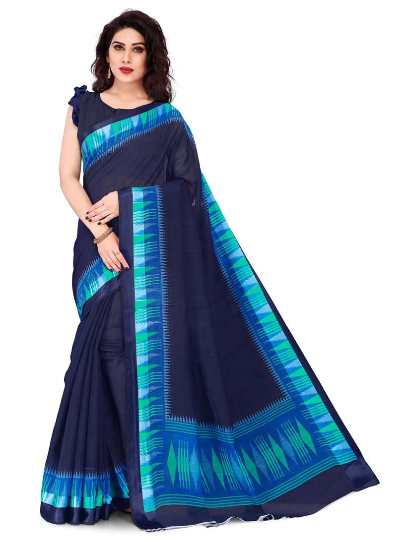 Myntra blue saree discount