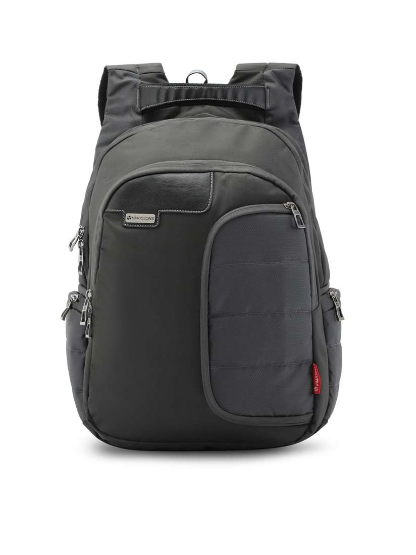 Buy Harissons Grey Black Laptop Backpack Backpacks for Unisex 14765972 Myntra