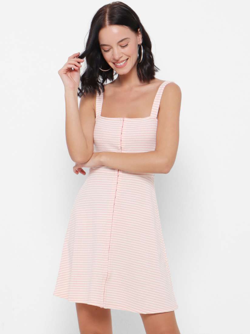 Pink and white striped dress forever 21 outlet