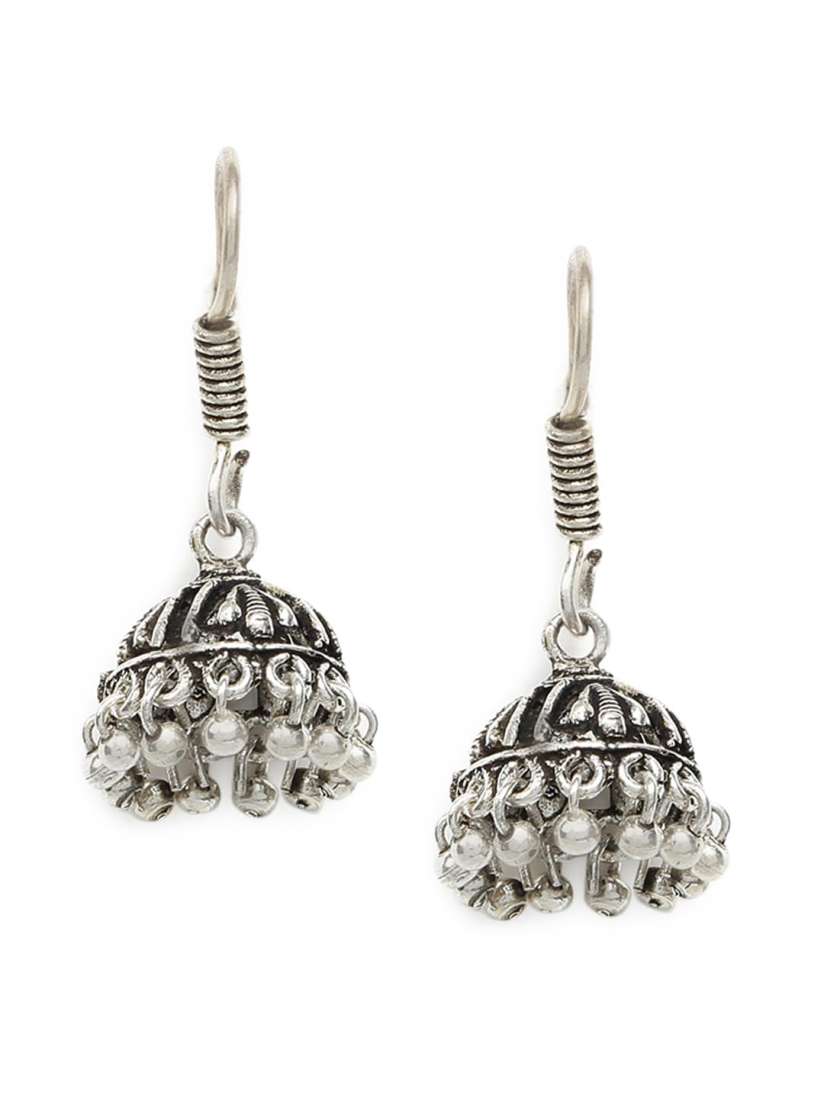 Buy Fabindia Silver Toned Dome Shaped Jhumkas Earrings Earrings for Women 14784200 Myntra
