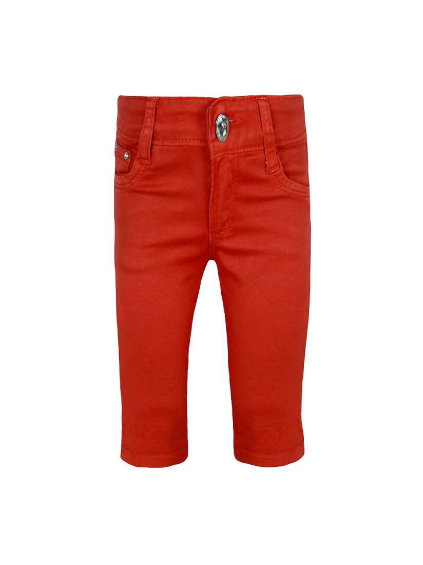 Buy Jazzup Girls Red Denim Capris Capris for Girls 1007626 Myntra