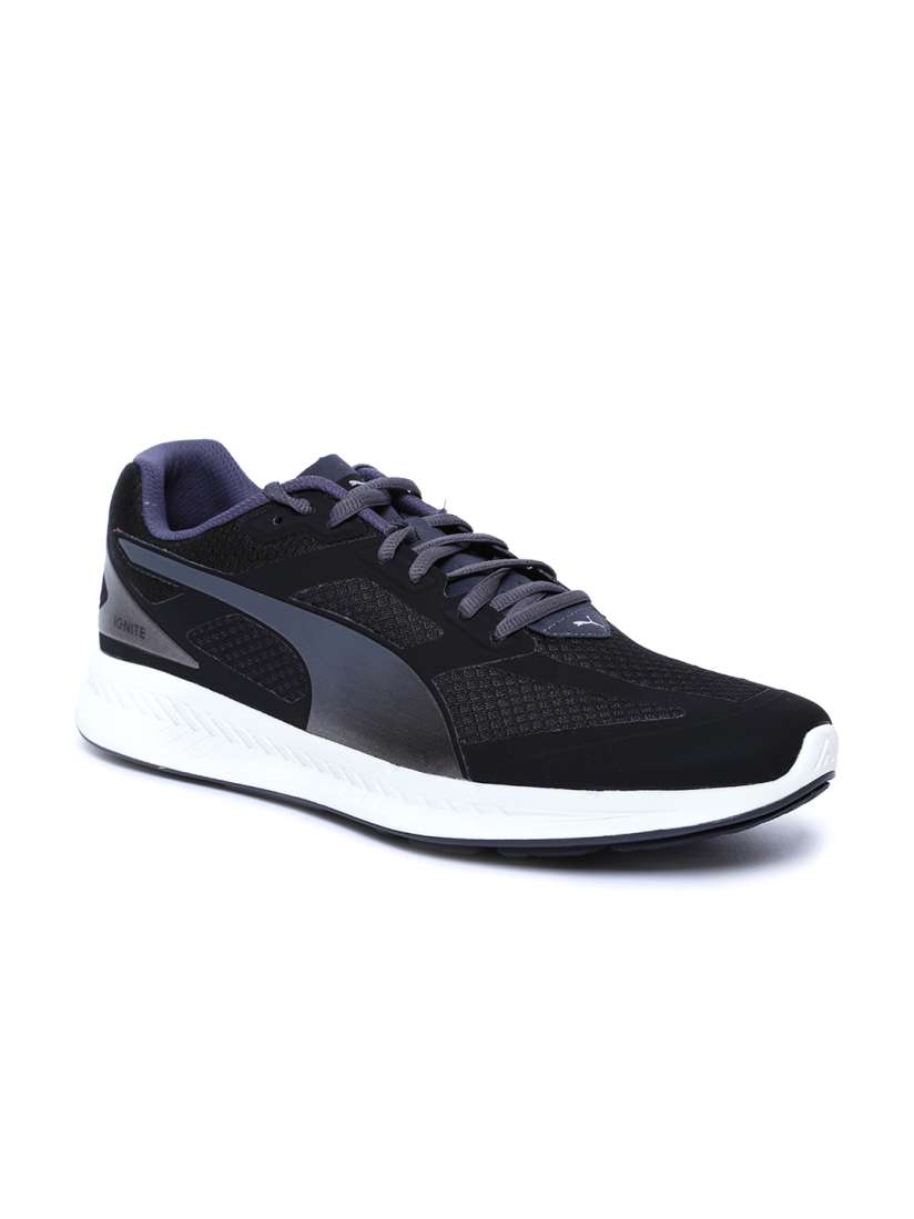 Buy Puma Men Black Grey Ignite Mesh Running Shoes Sports Shoes for Men 1017299 Myntra