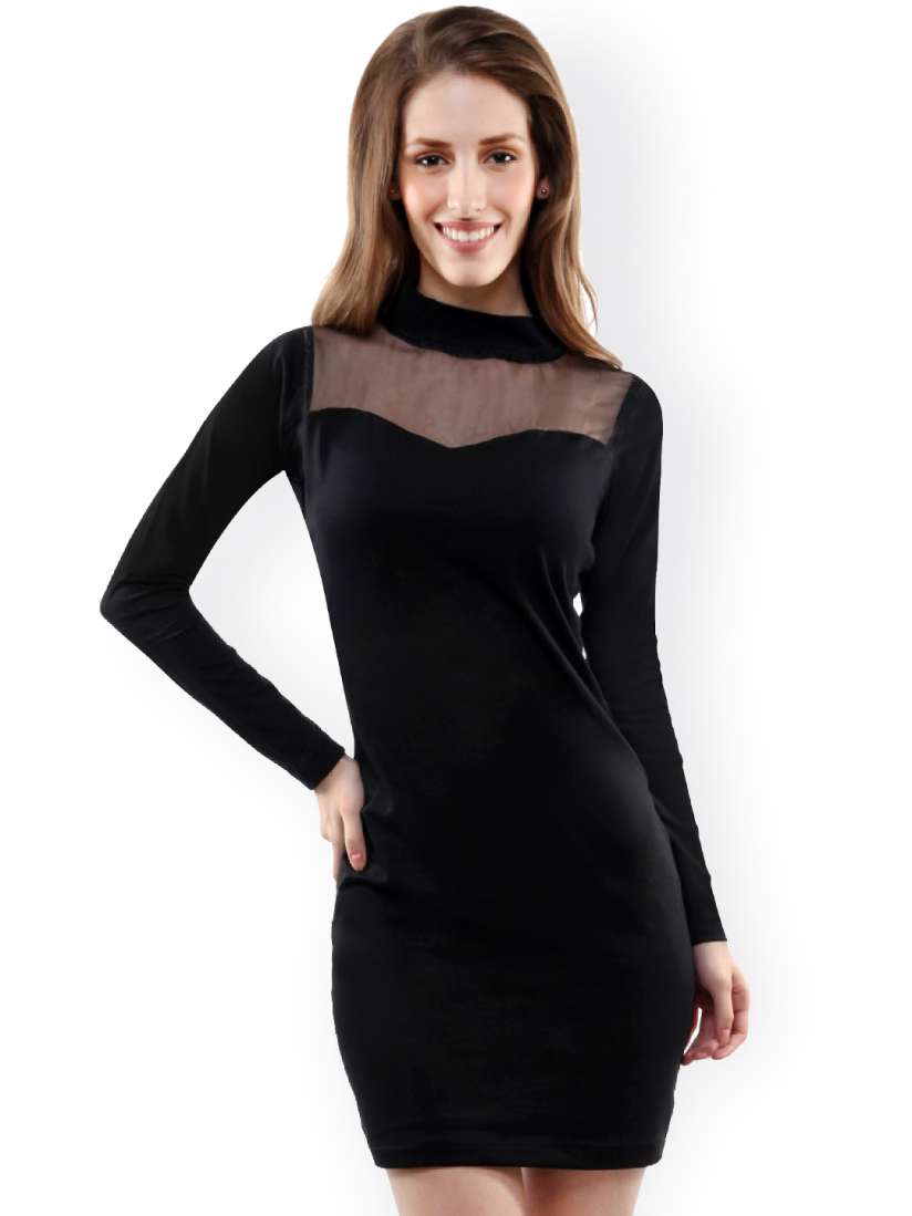 Miss chase black bodycon dress shop