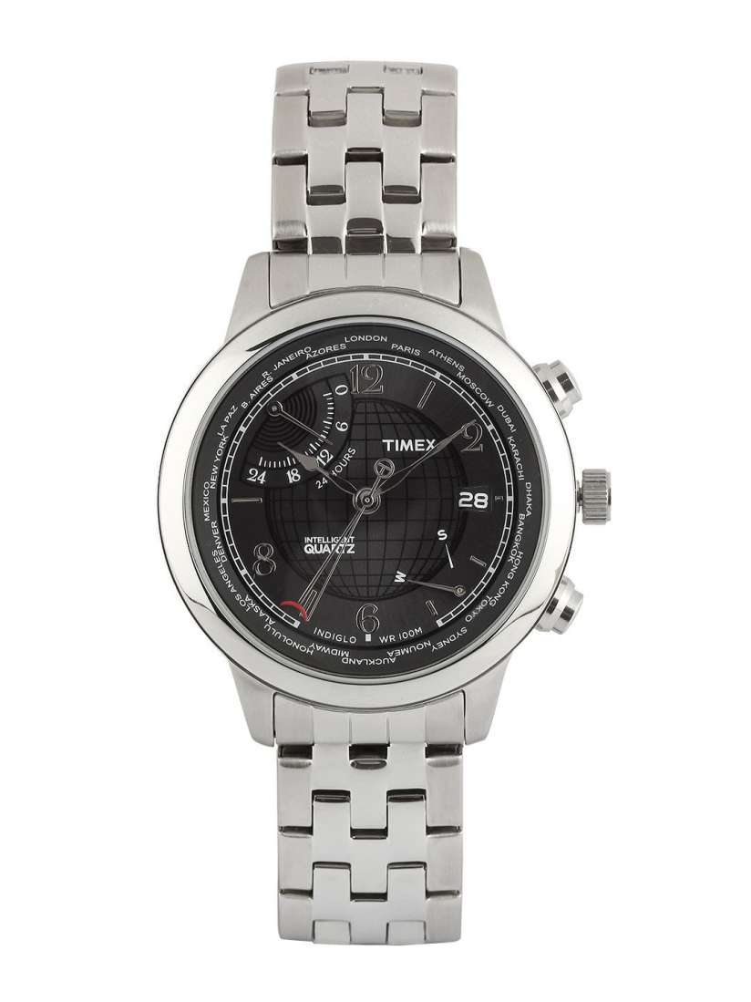 Buy Timex Men Intelligent Quartz World Time Black Dial Watch Watches for Men 111067 Myntra