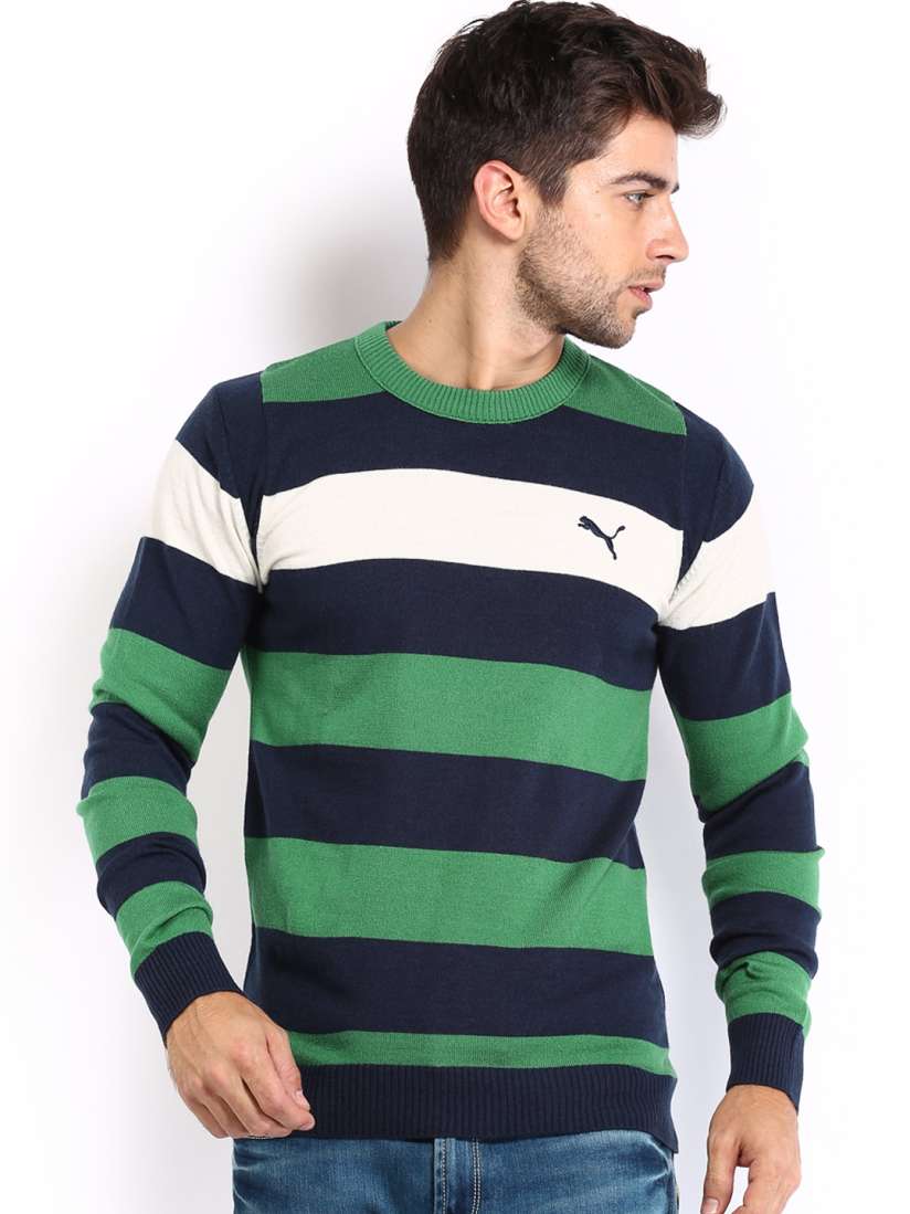 Green and navy sweater store