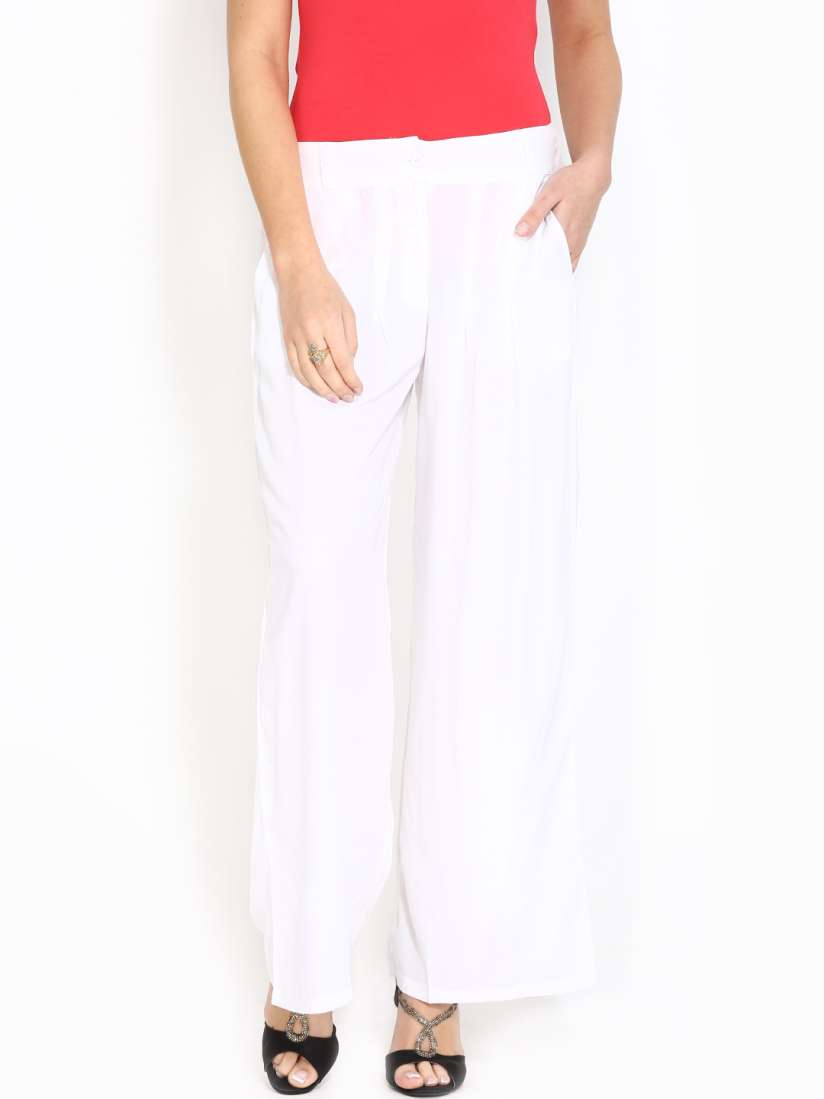 White palazzo myntra sale