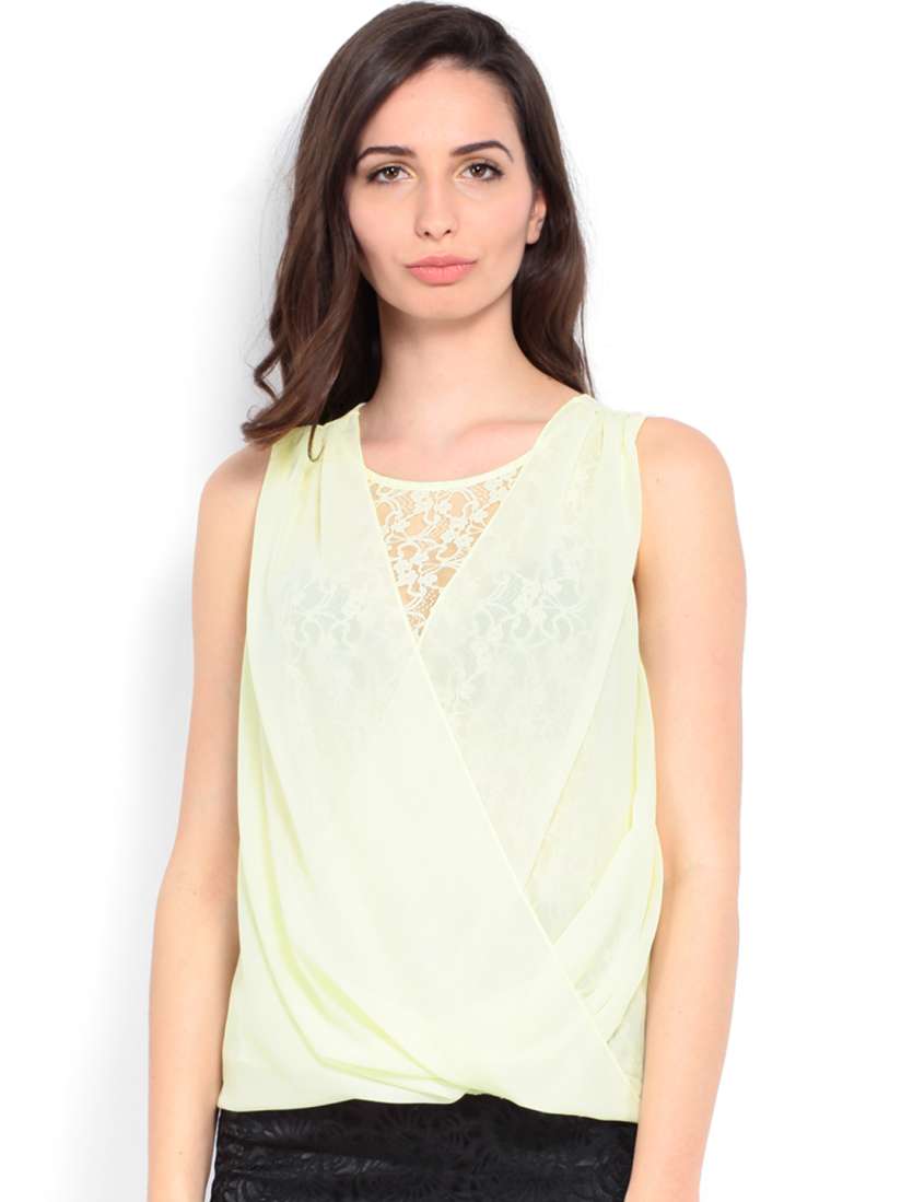 Buy Vero Moda Women Light Yellow Semiformal Lace Top Tops for Women 312605 Myntra