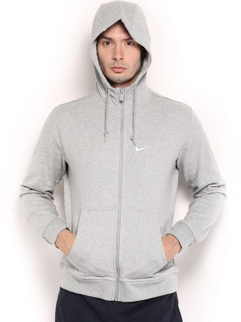 Buy Nike Grey Club Fit Full Zip Hoody NSW Jackets Jackets for Men 379552 Myntra