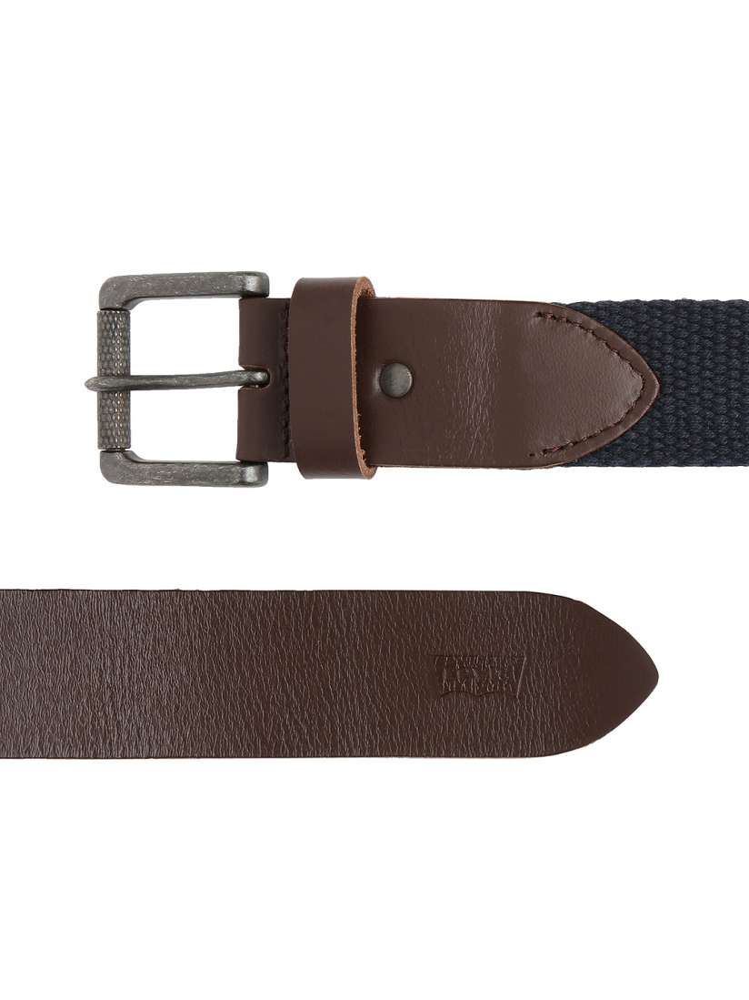 Buy Levis Men Navy Canvas Leather Belt Belts for Men 406825 Myntra