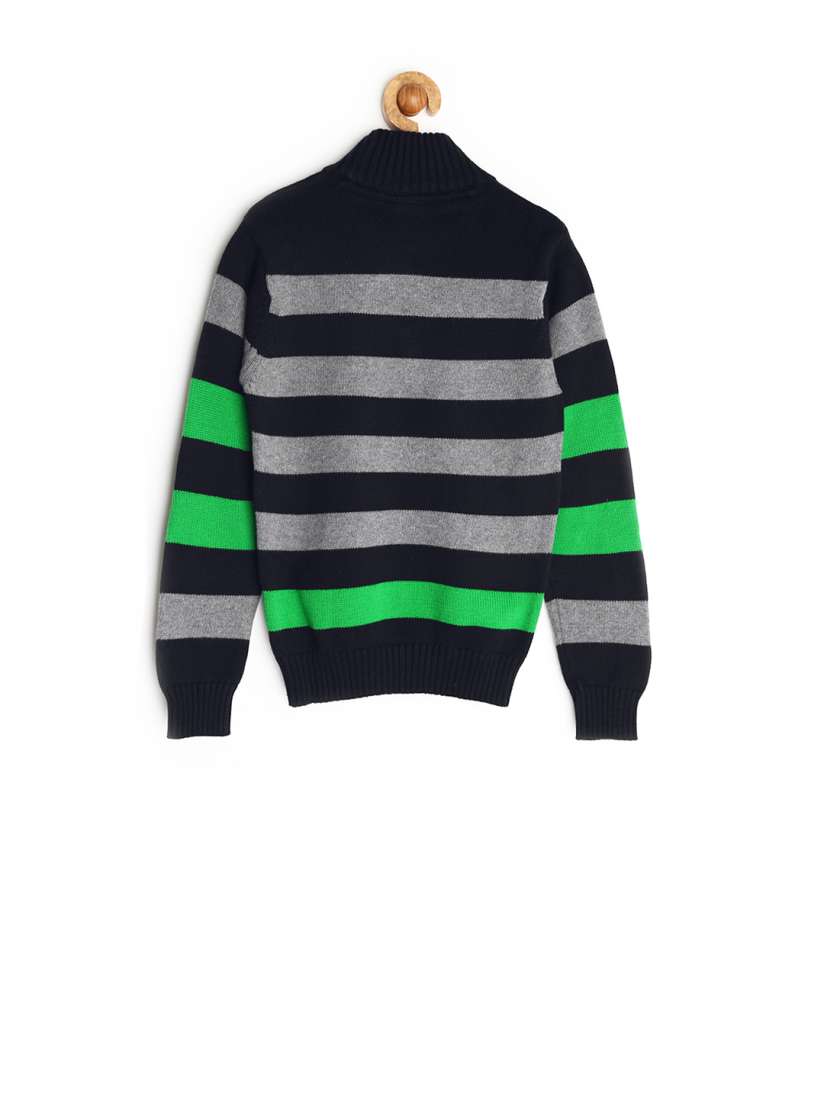 Buy PUMA Boys Grey Black Striped Sweater Sweaters for Boys 424526 Myntra