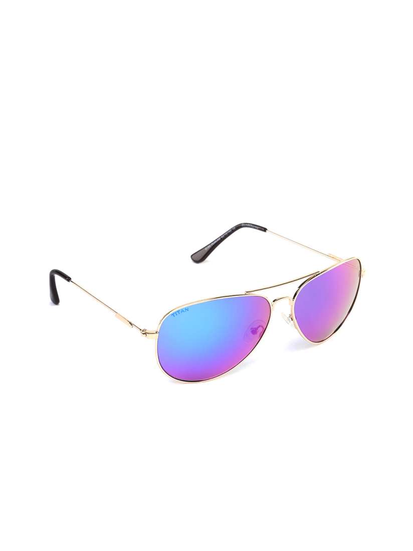 Buy Glares by Titan Men Mirrored Aviator Sunglasses G184PLMLMB Sunglasses for Men 487984 Myntra