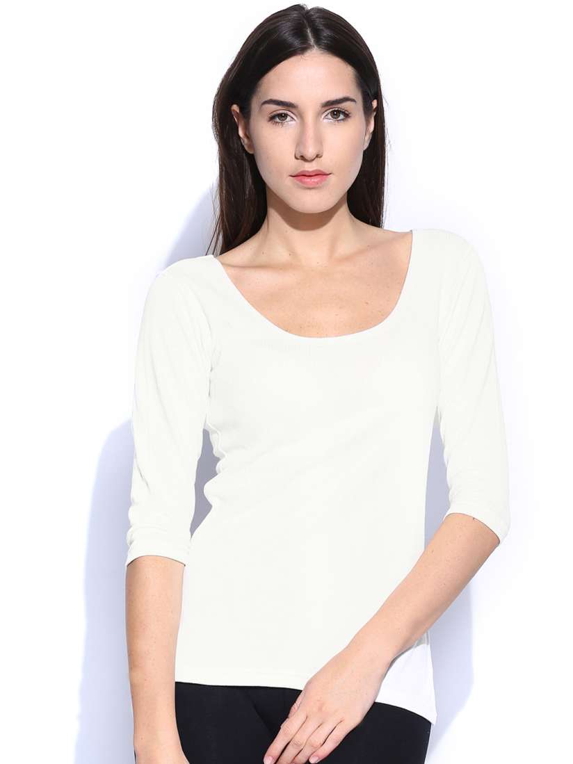 Buy Hanes Women White Thermal Top T145 283 Thermal Tops for Women 522704 Myntra