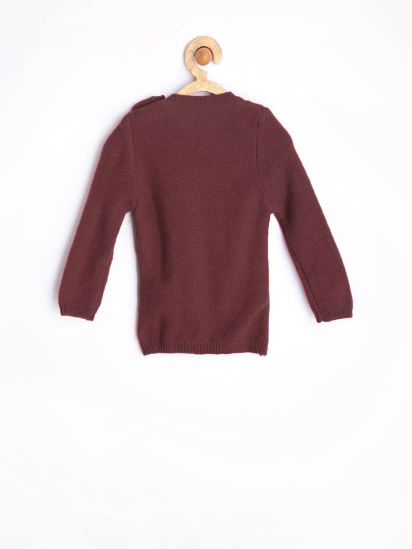 Buy United Colors of Benetton Girls Maroon Wool Blend Sweater Sweaters for Girls 531896 Myntra