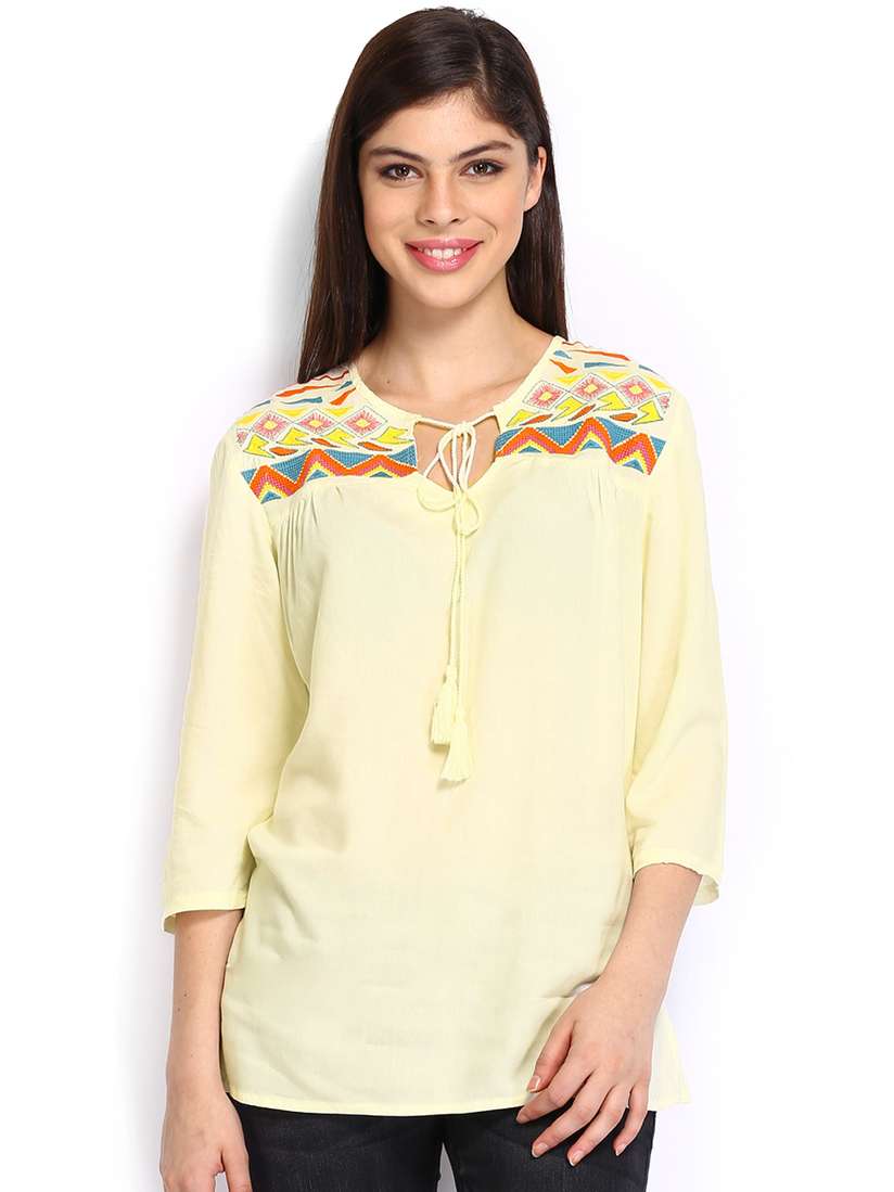 myntra yellow top