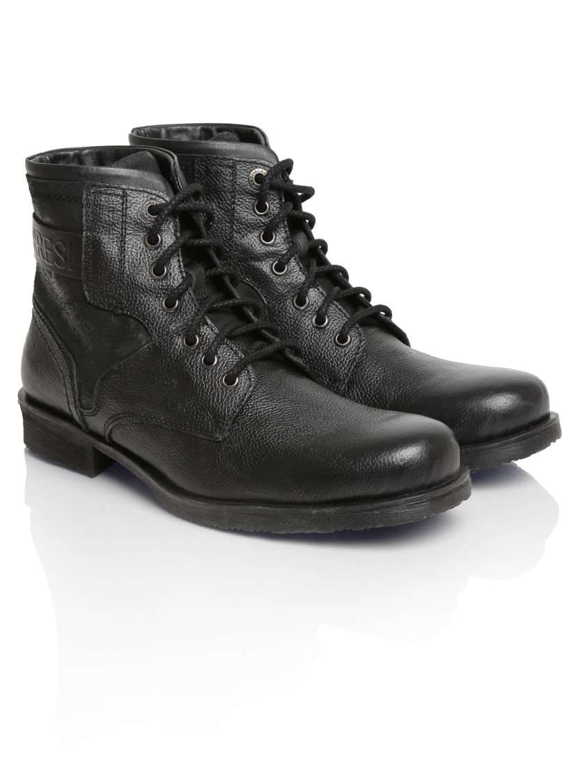 Buy Alberto Torresi Men Black Leather Boots Boots for Men 582533 Myntra