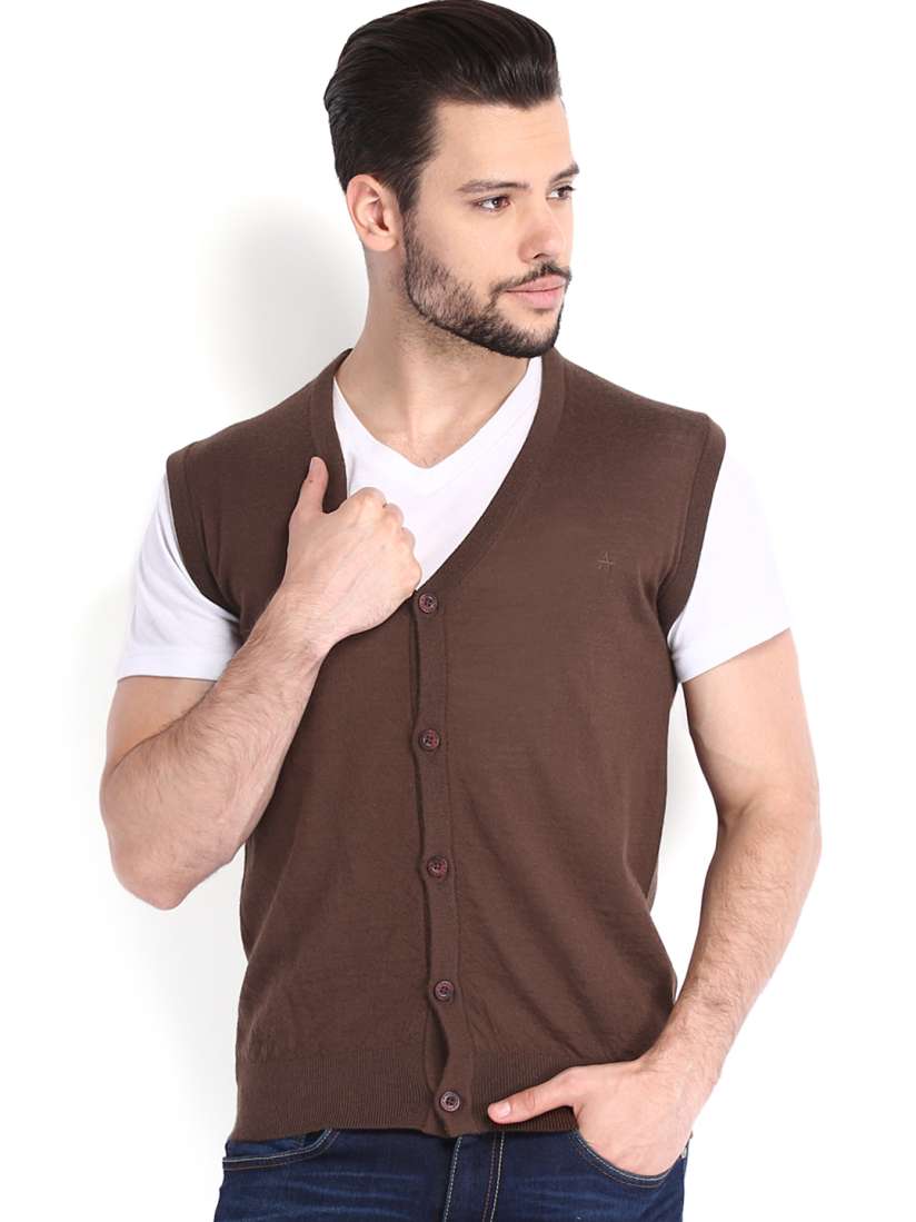 Buy Arrow Sport Men Brown Woollen Cardigan Sweaters for Men 588283 Myntra