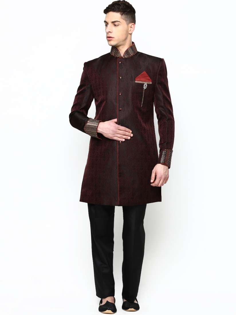 Manyavar black sherwani cheap