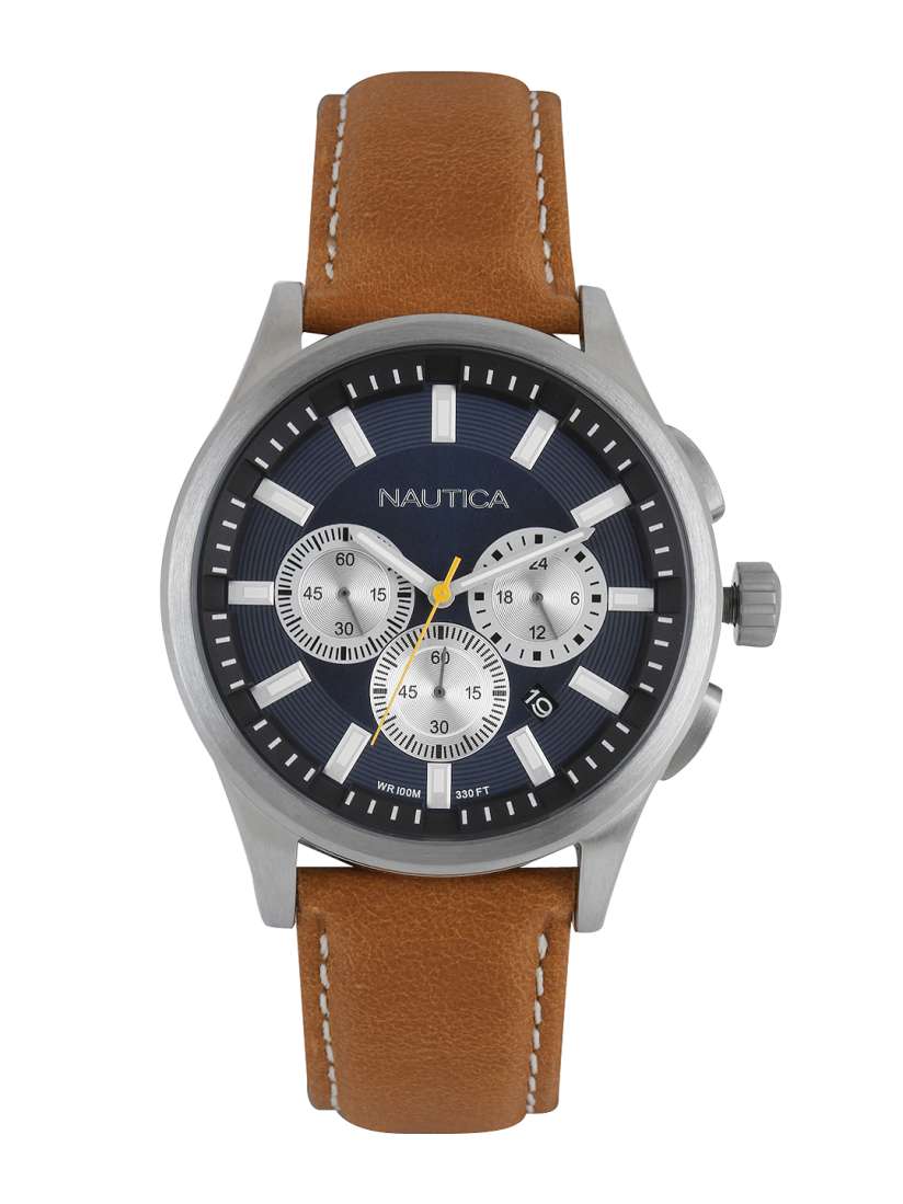 Nautica Chronograph Navy Leather